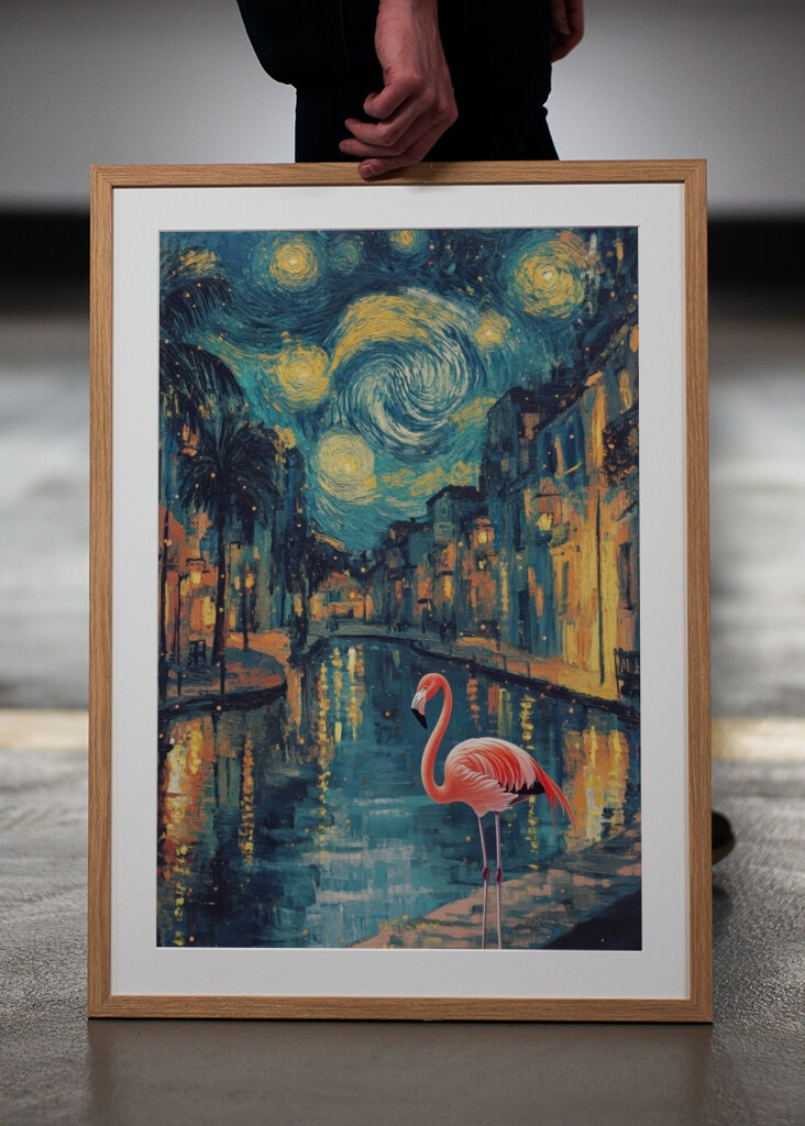 Sogno di fenicottero di notte