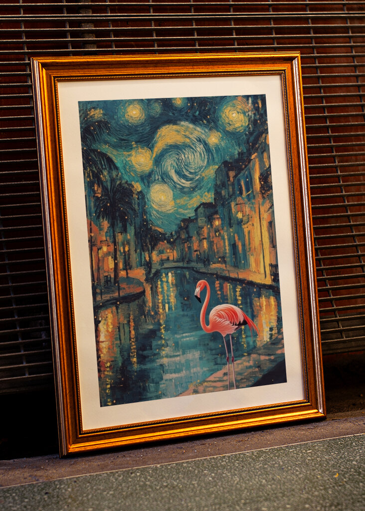 Sogno di fenicottero di notte