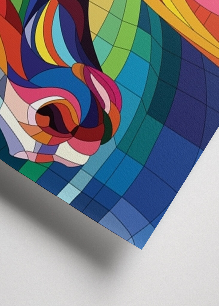 häst, wpap, popkonst, färgrik