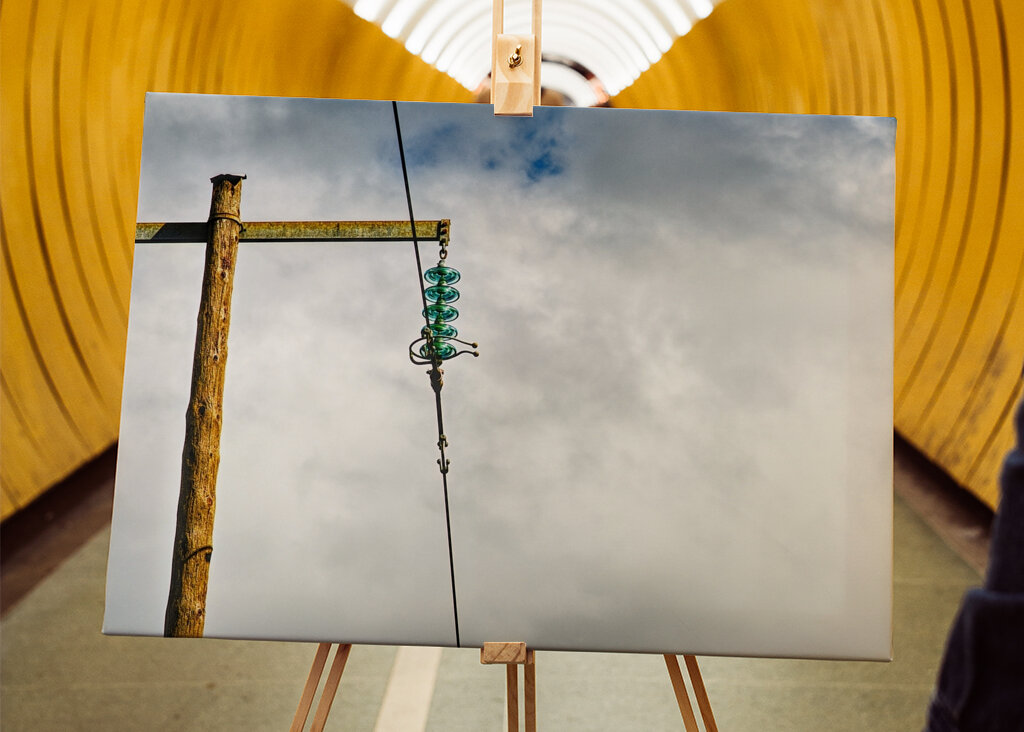 isolated electricity pole 