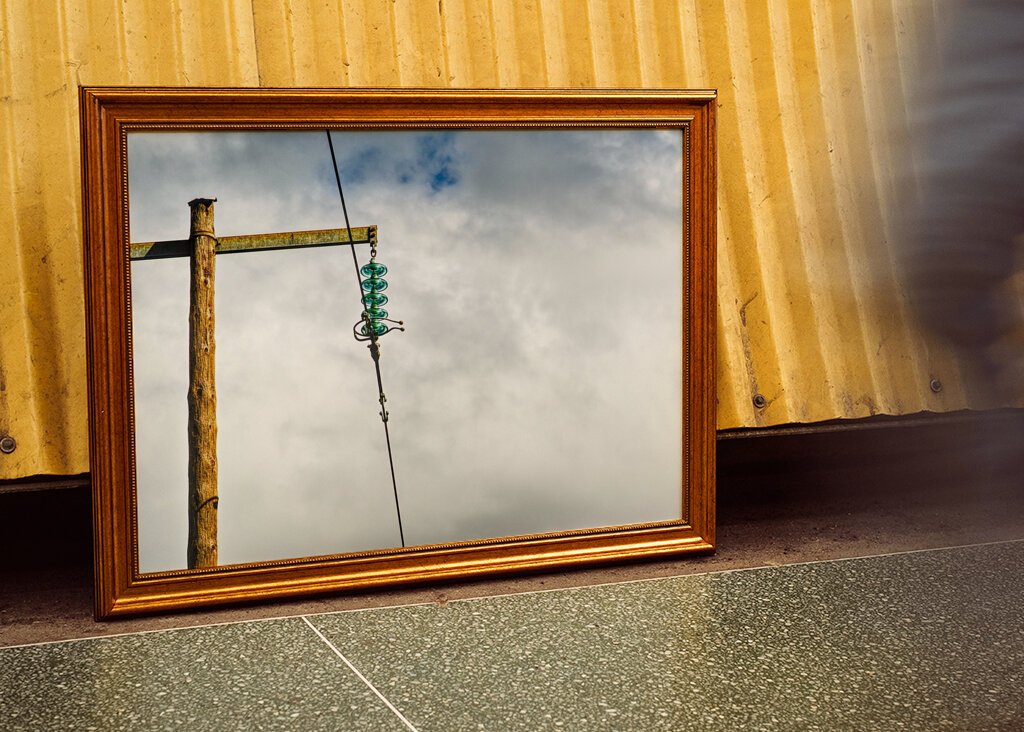 isolated electricity pole 