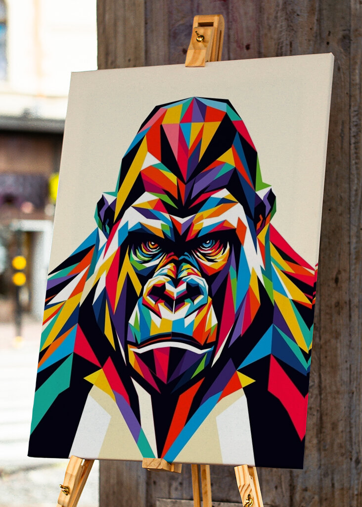 Gorilla Pop Art wpap colorful