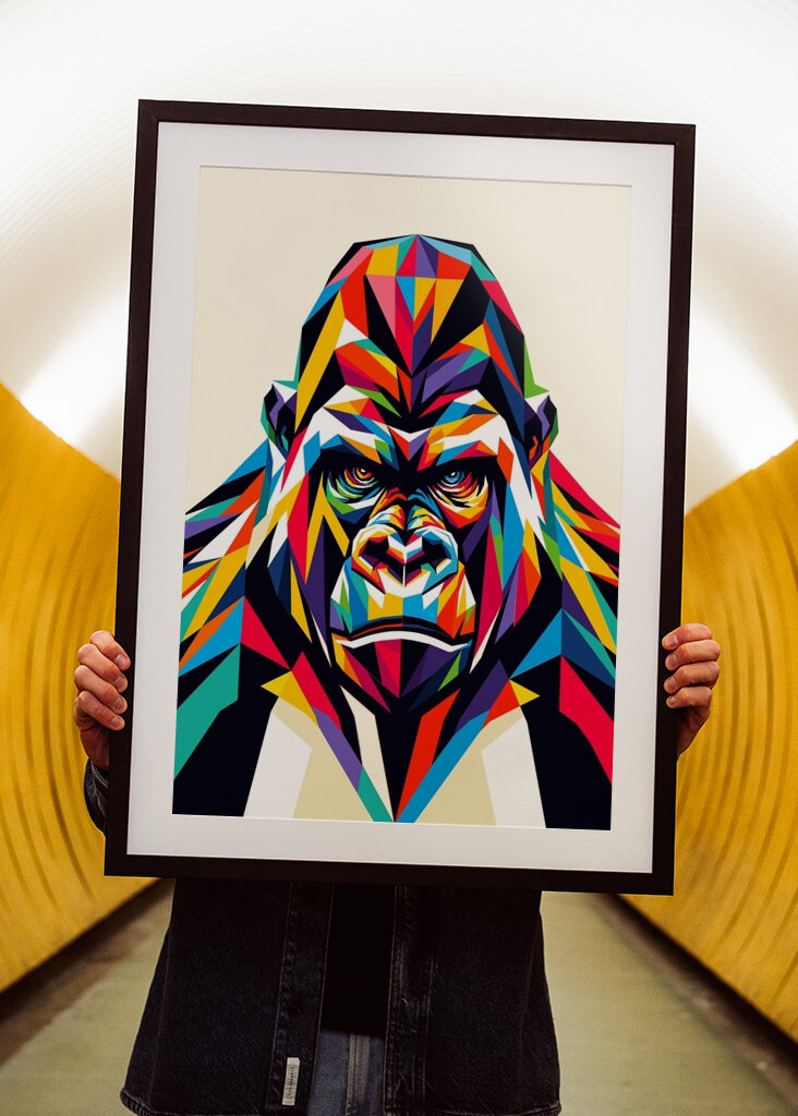 Gorilla Pop Art wpap colorful