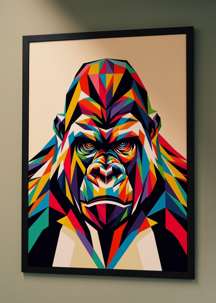 Gorilla Pop Art wpap colorful