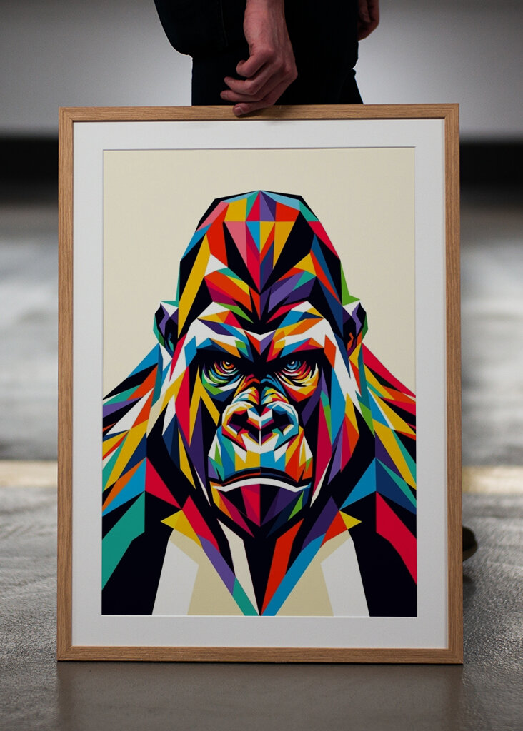 Gorilla Pop Art wpap colorful