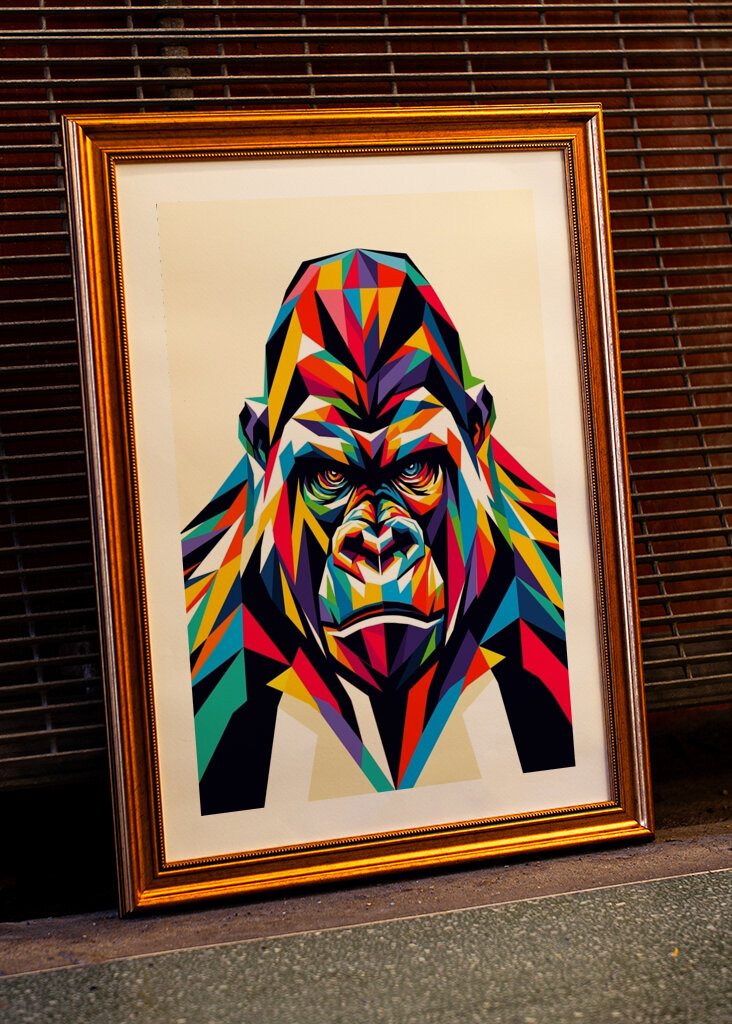 Gorilla Pop Art wpap colorful