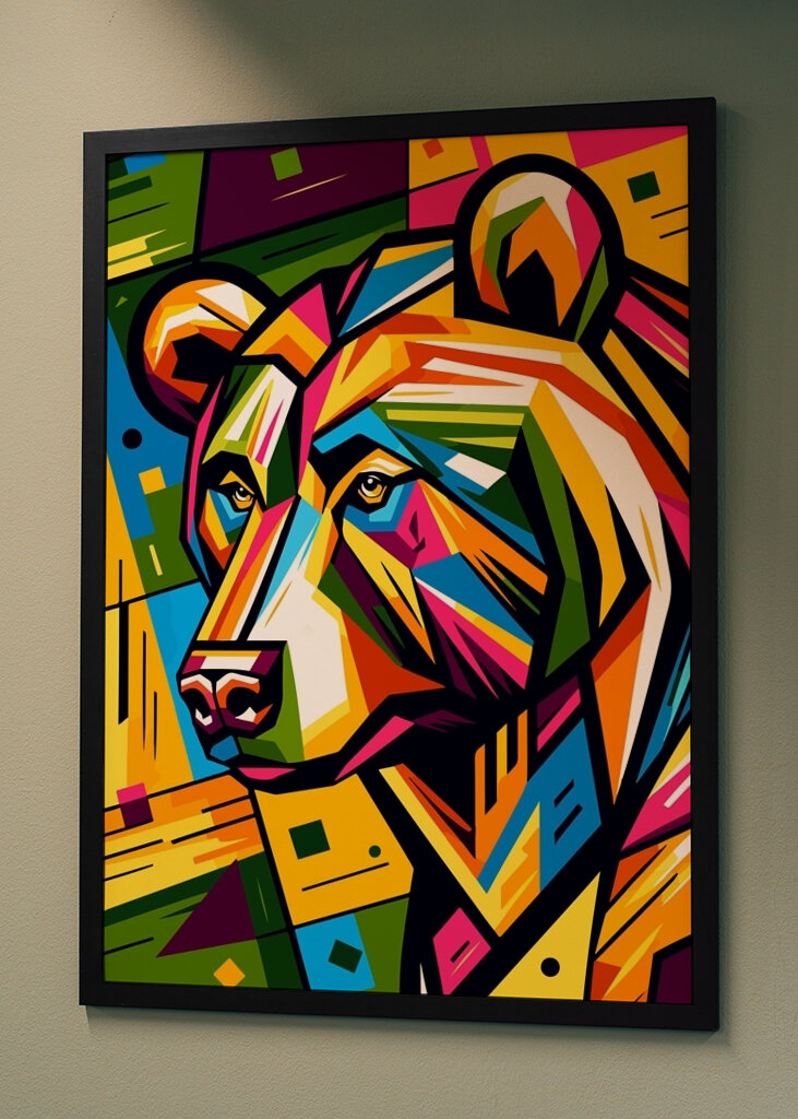 Geometrisk bjørnekunst fargerik