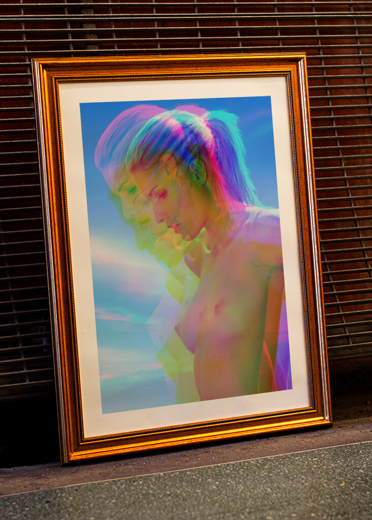 Künstlerischer Akt-Glitch-Effekt