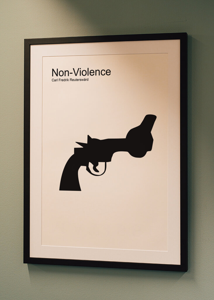 Non violence, pistol, design