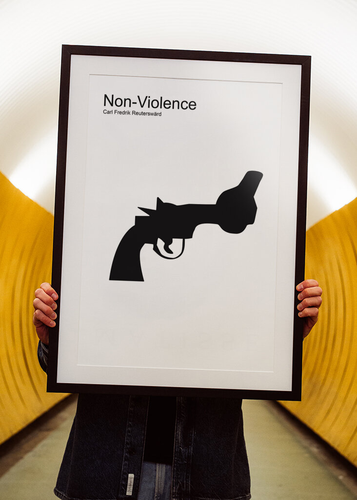 Non violence, pistol, design