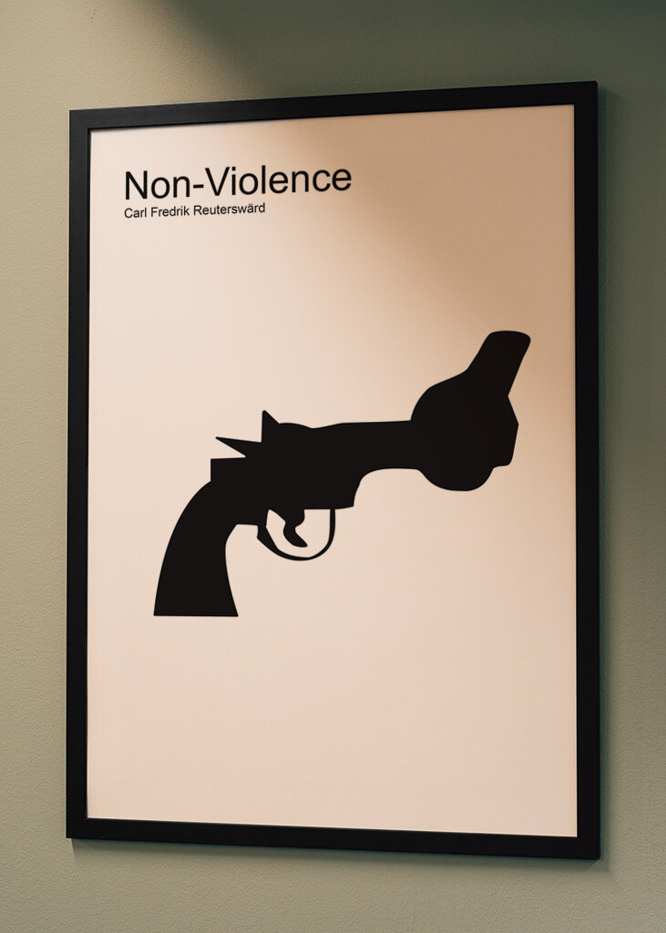 Non violence, pistol, design