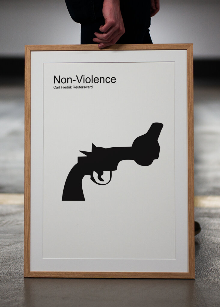 Non violence, pistol, design