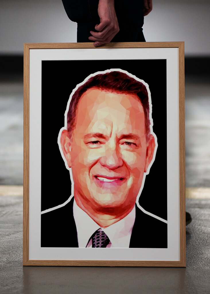 Tom Hanks Ritratto low poly
