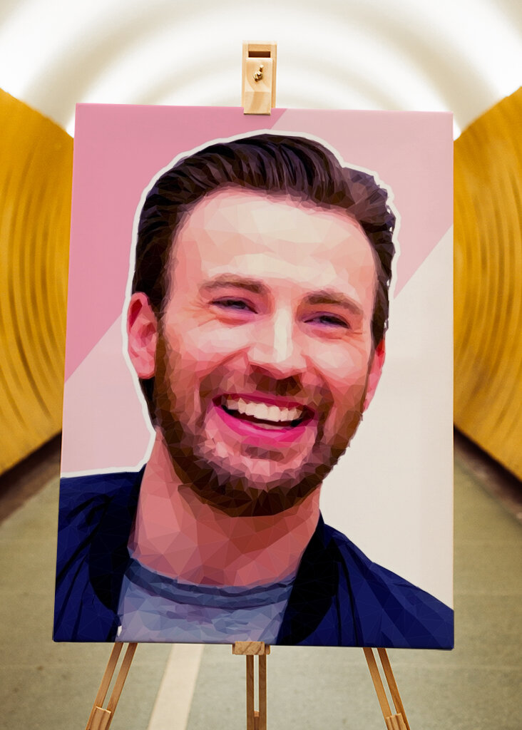 Chris Evans polygonale Kunst