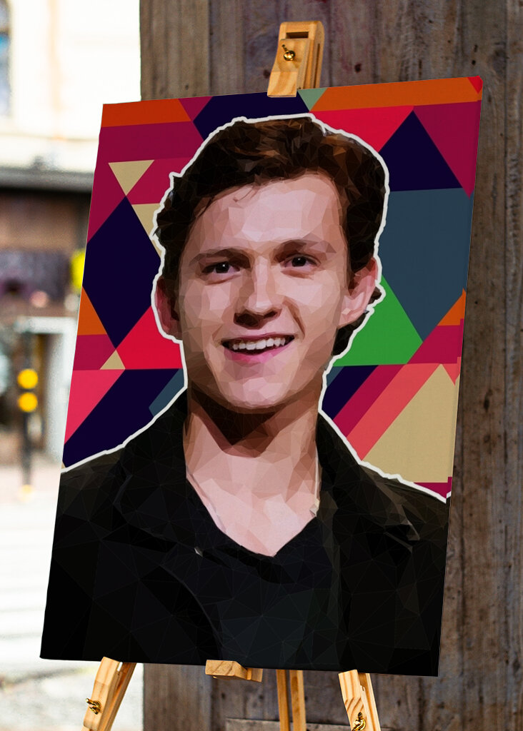 Tom Holland Retrato low poly