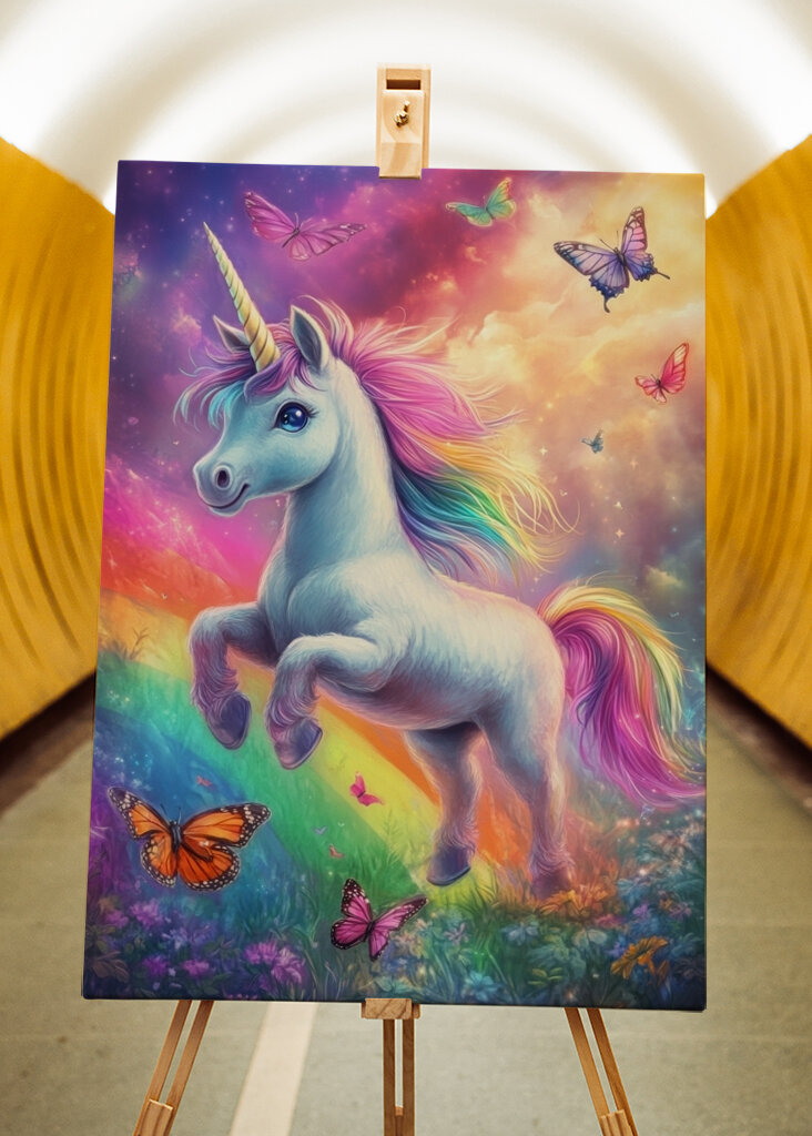 Felicità dell'unicorno arcobaleno