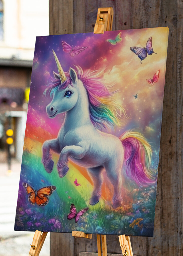 Felicità dell'unicorno arcobaleno