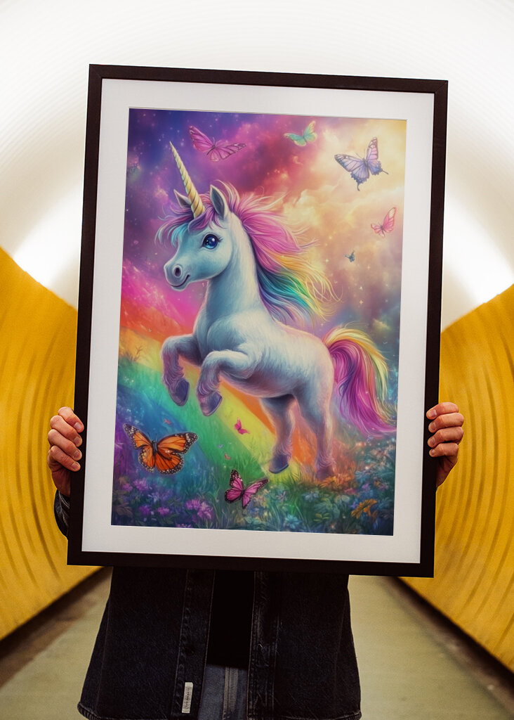 Felicità dell'unicorno arcobaleno