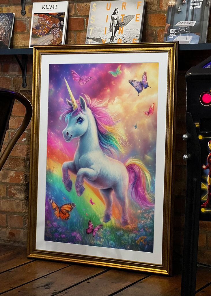 Felicità dell'unicorno arcobaleno