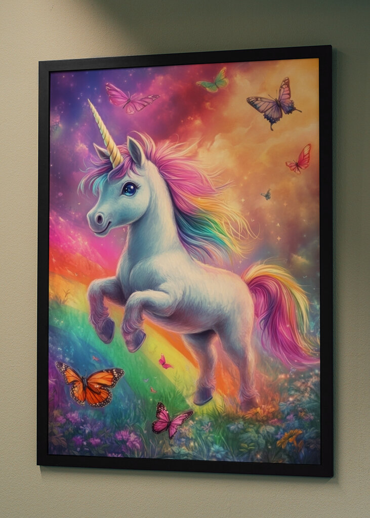 Felicità dell'unicorno arcobaleno