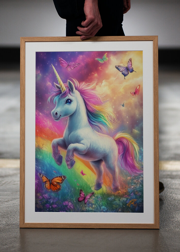 Felicità dell'unicorno arcobaleno