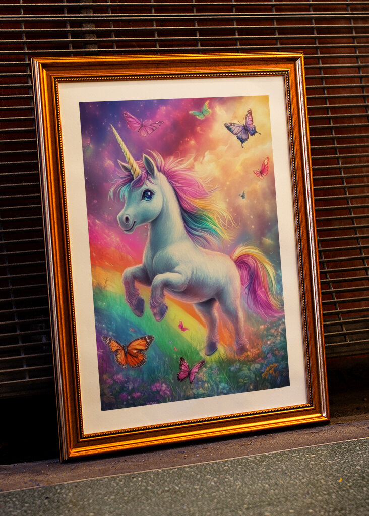 Felicità dell'unicorno arcobaleno