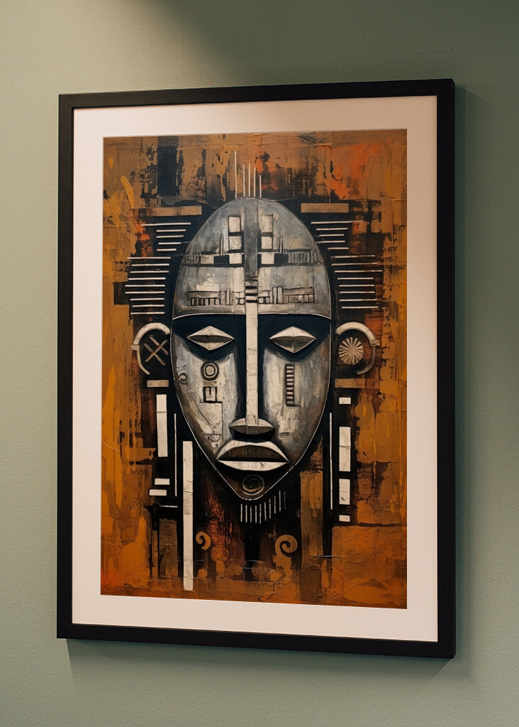 Afrikanische Maske neu interpretiert