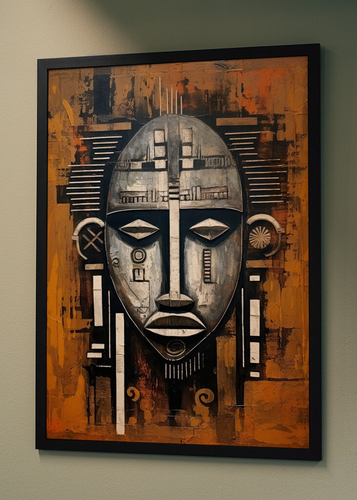 Afrikanische Maske neu interpretiert