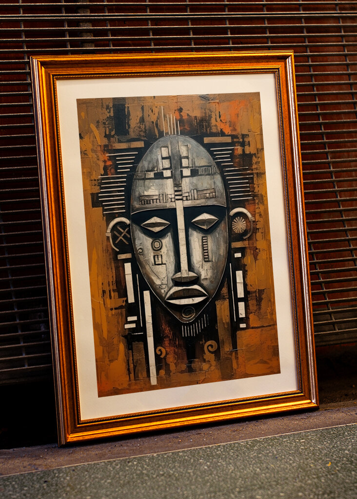 Afrikanische Maske neu interpretiert