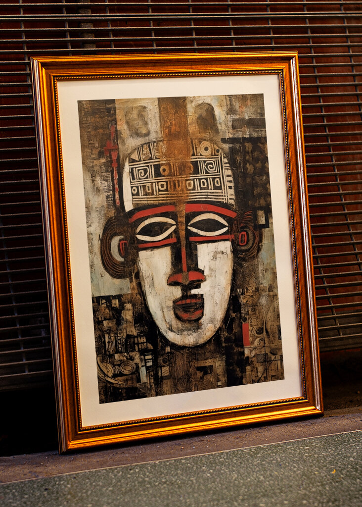 Afrikanische Maske der Reflexionen