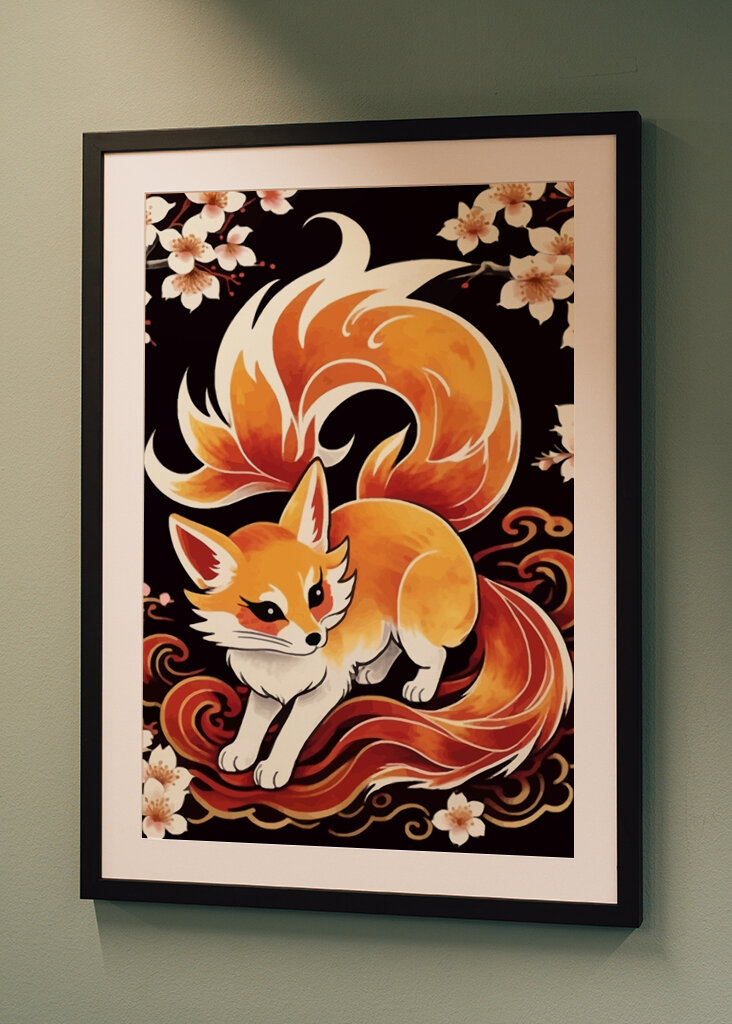 Red Fox Kitsune Japonská