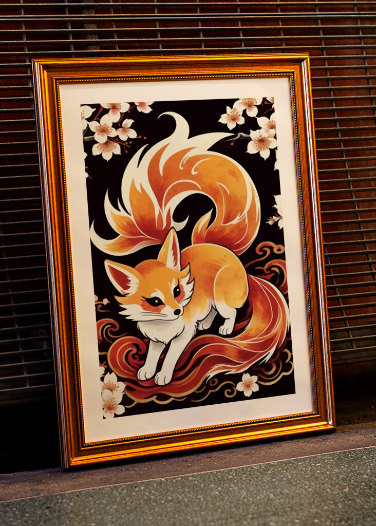 Red Fox Kitsune Japonská