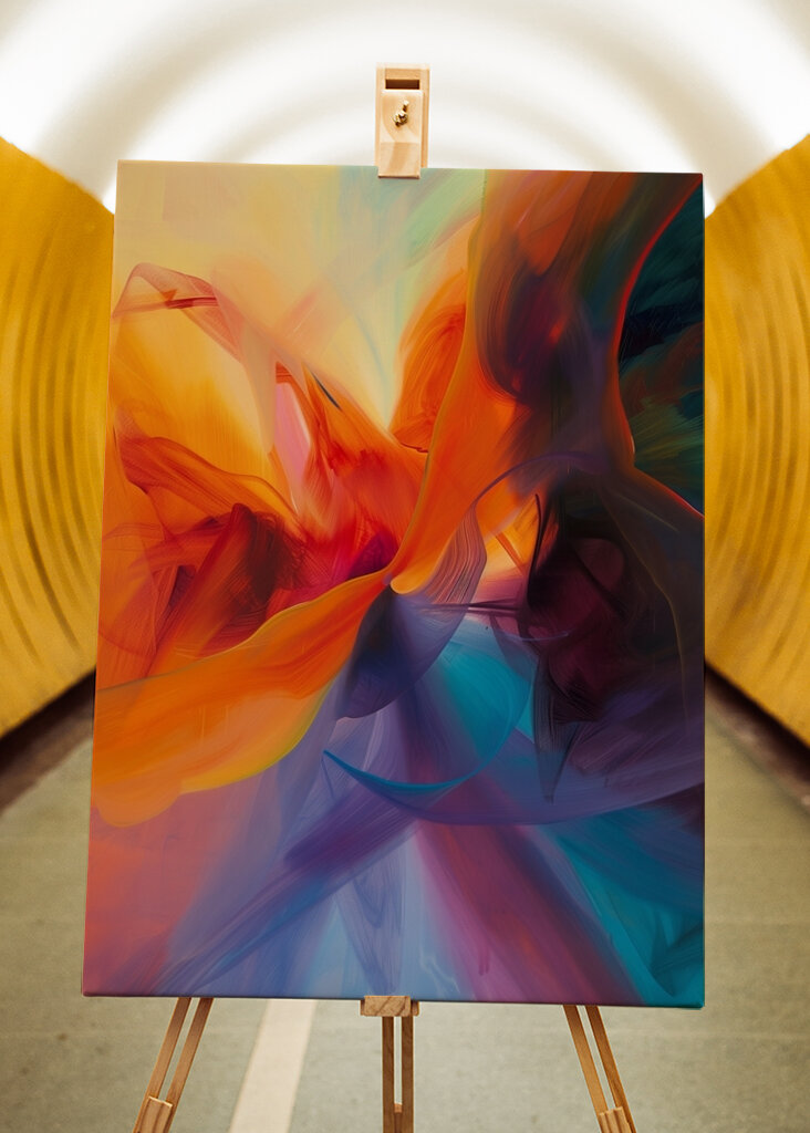 Flydende farvekaskade