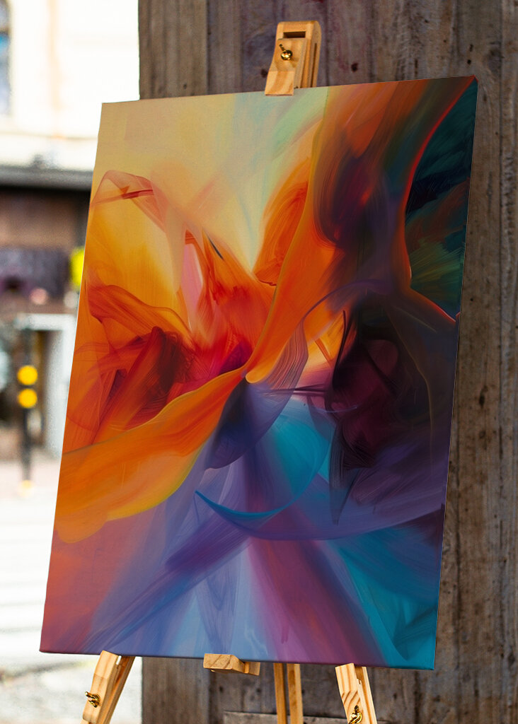 Flydende farvekaskade