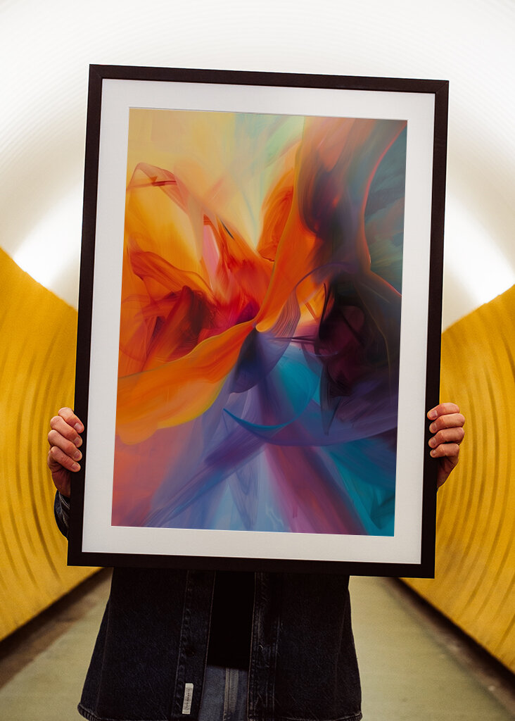 Flydende farvekaskade