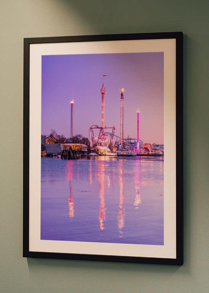 Gröna Lund in pink sunset
