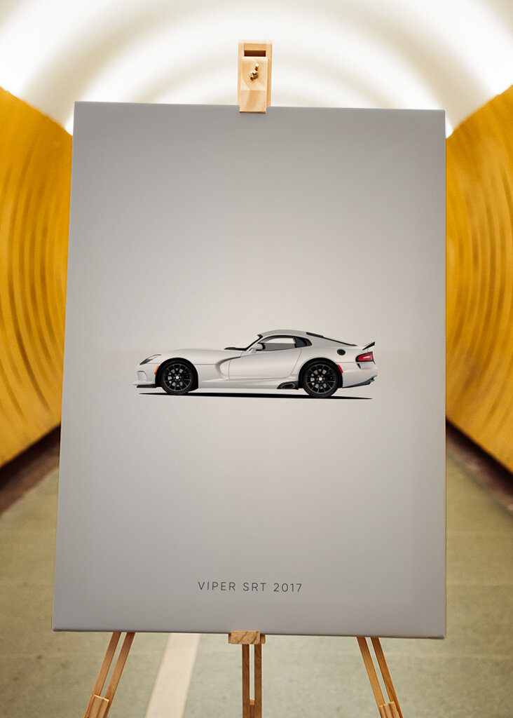 Vit Dodge Viper SRT Poster