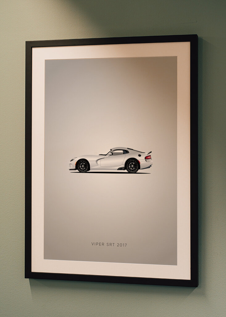 Vit Dodge Viper SRT Poster
