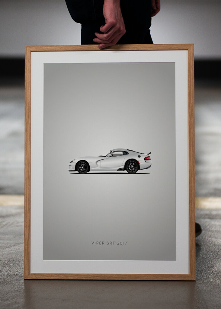 Vit Dodge Viper SRT Poster