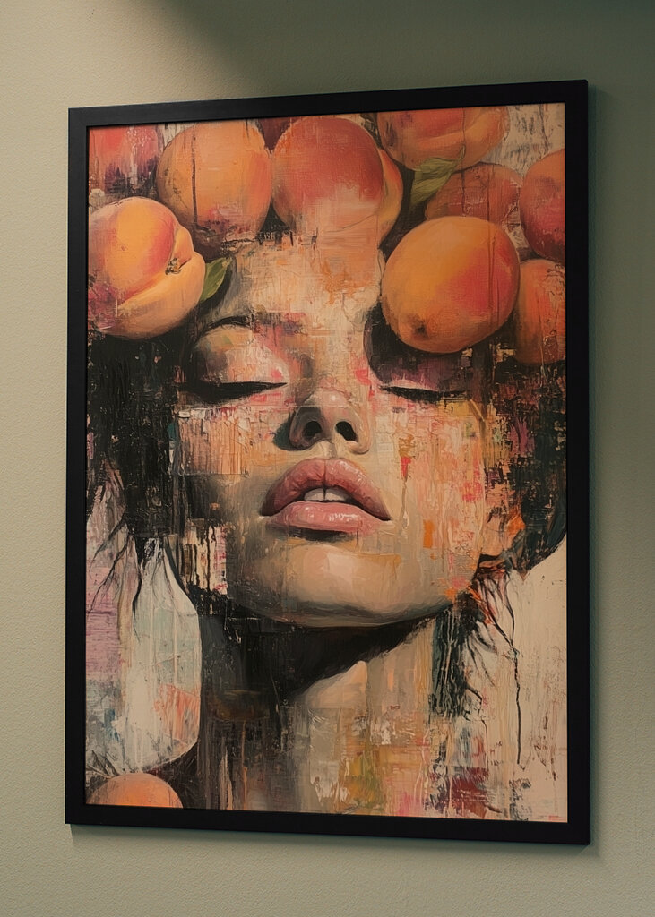 Pfirsiche in ihrem Haar Poster von Sandy Kallyny | Printler