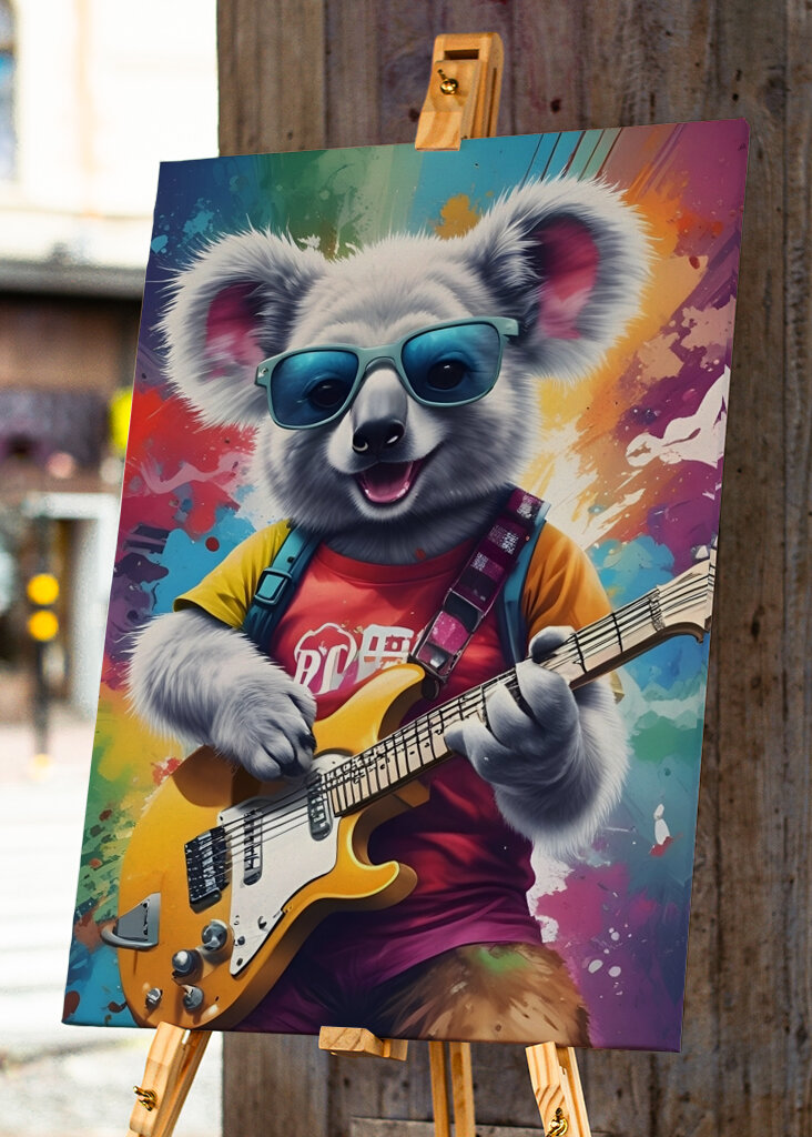 Koala playing guitar