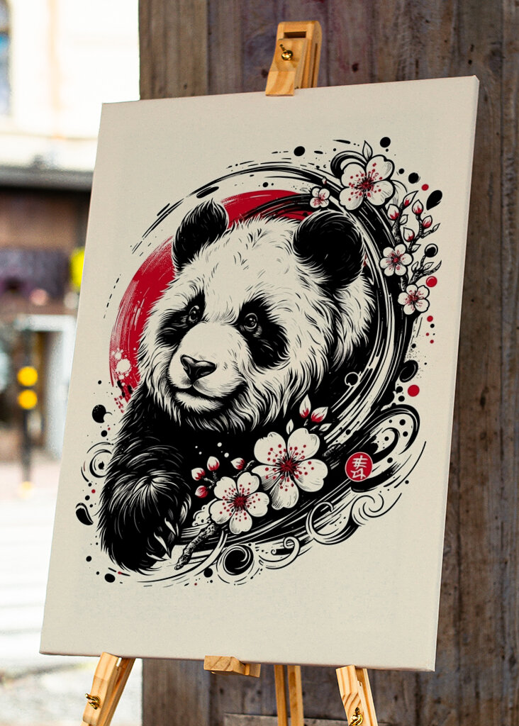 Panda japanische Kunst