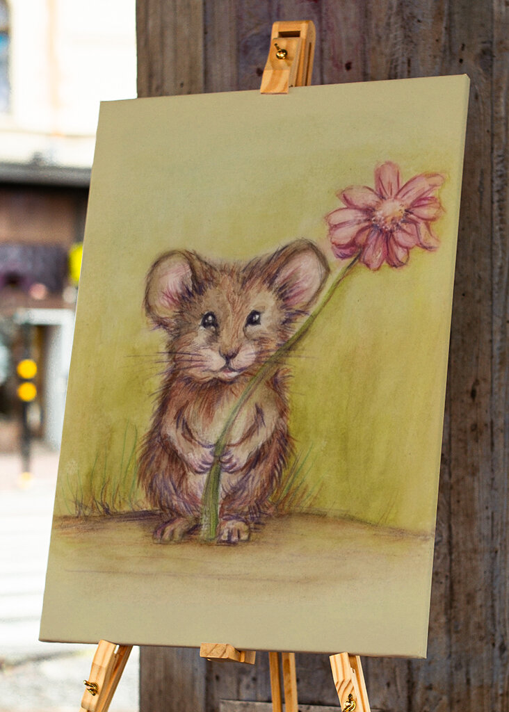 Mouse with flower