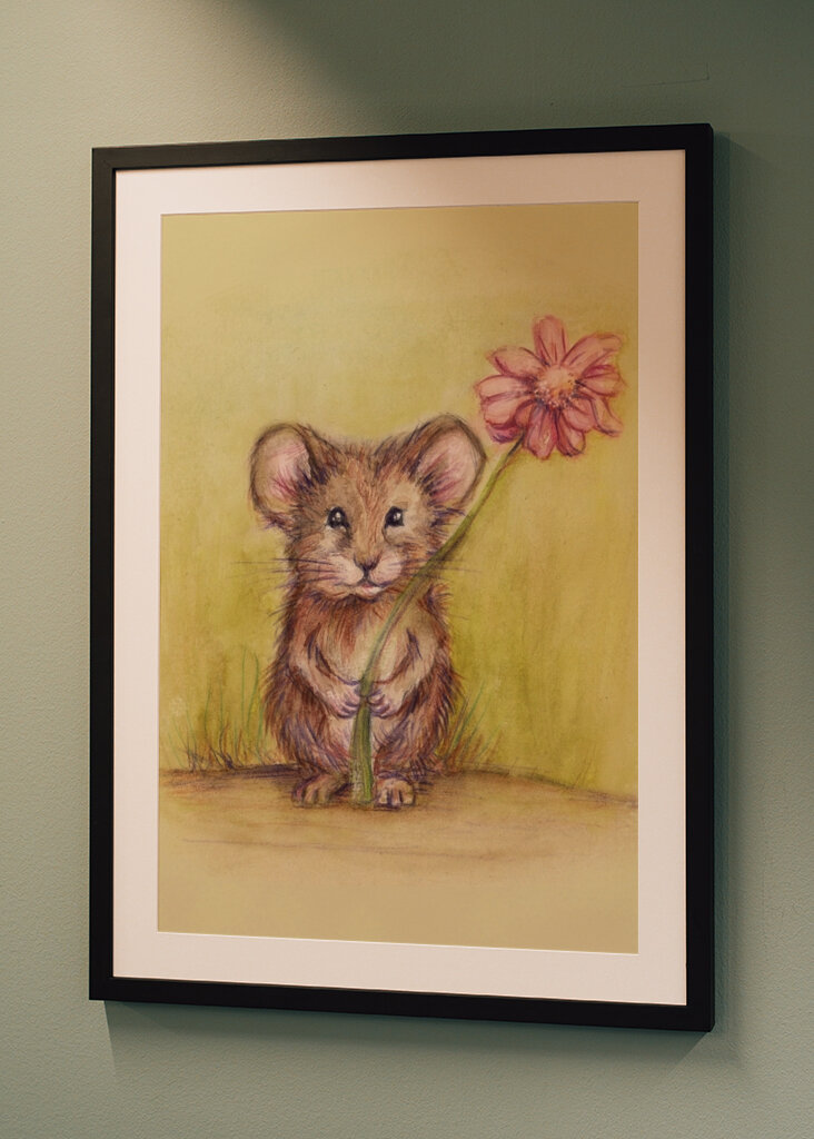Mouse with flower