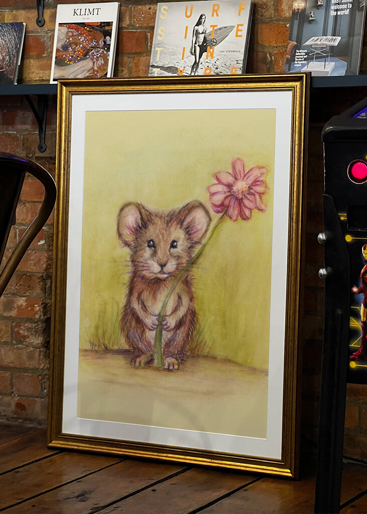 Mouse with flower