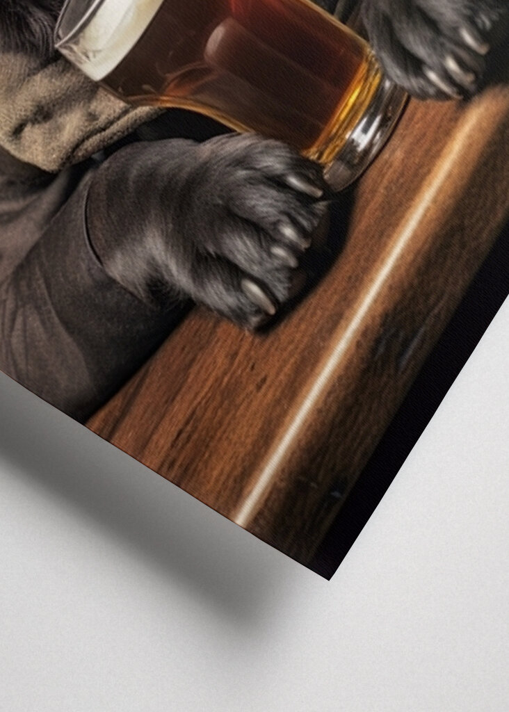 Černý labrador v hospodě