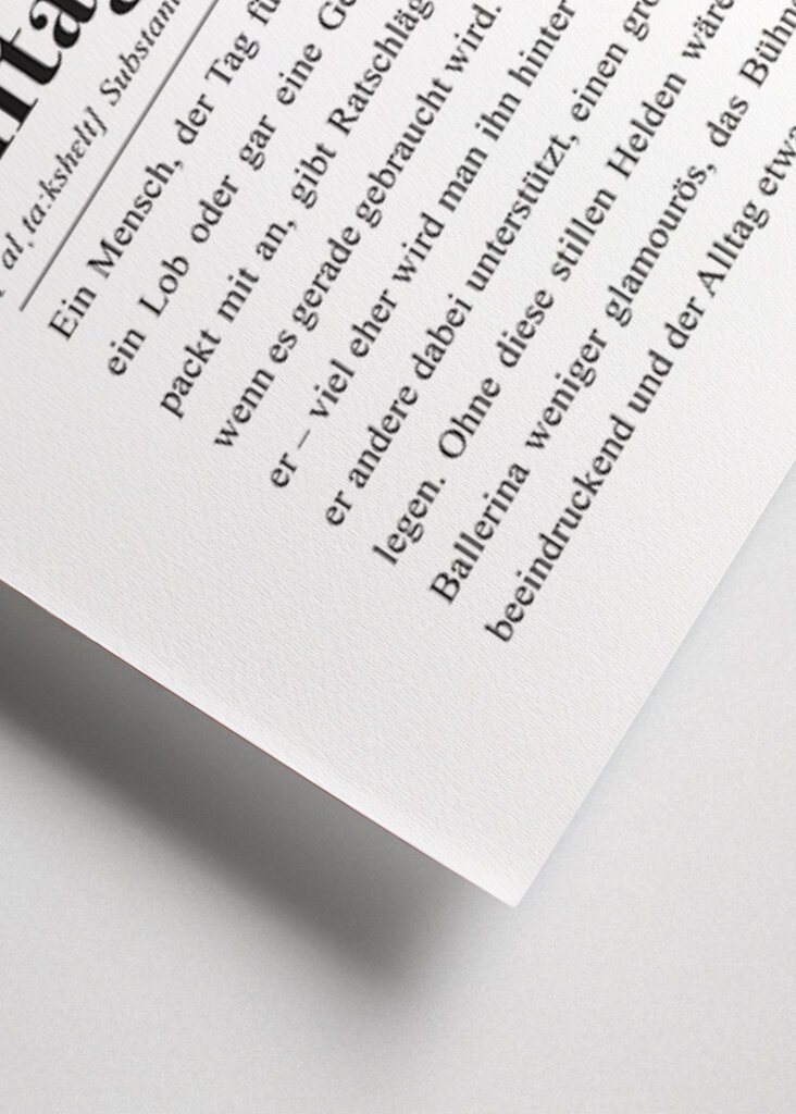 Alltagsheld Wörterbuch Spruch 