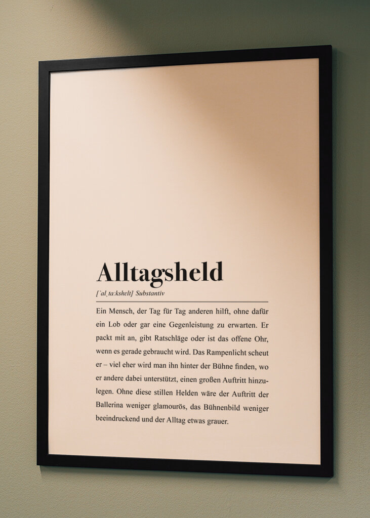 Alltagsheld Wörterbuch Spruch 