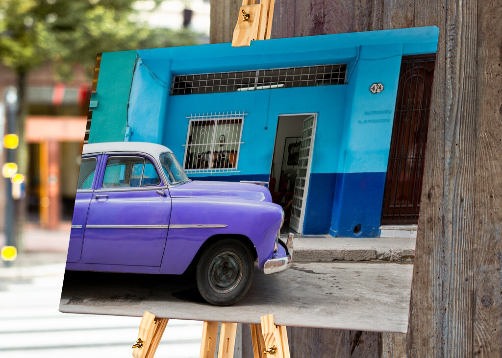 Vintage lilla bil i Havana