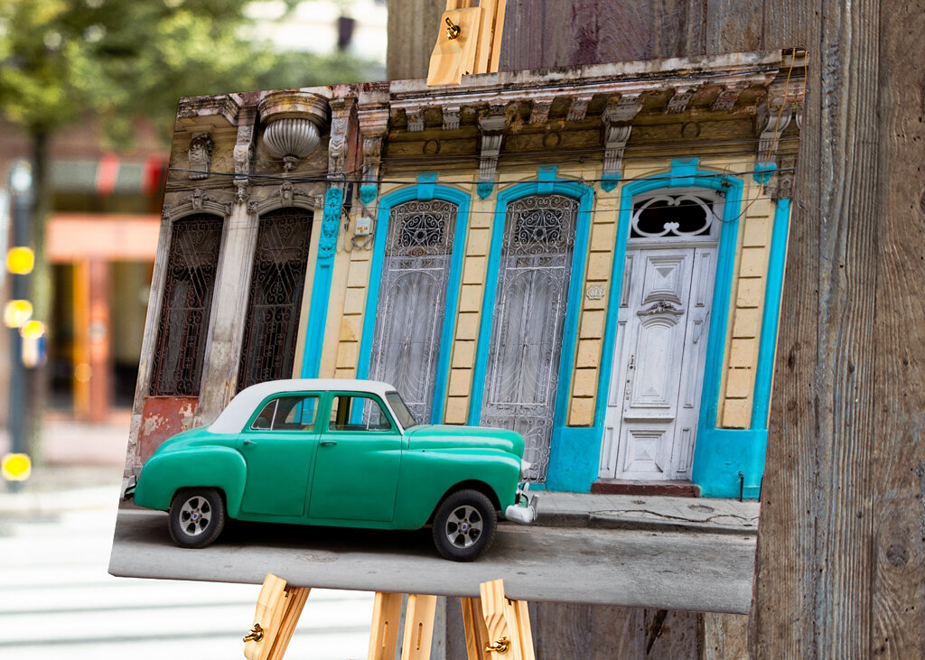 Groene Amerikaanse auto